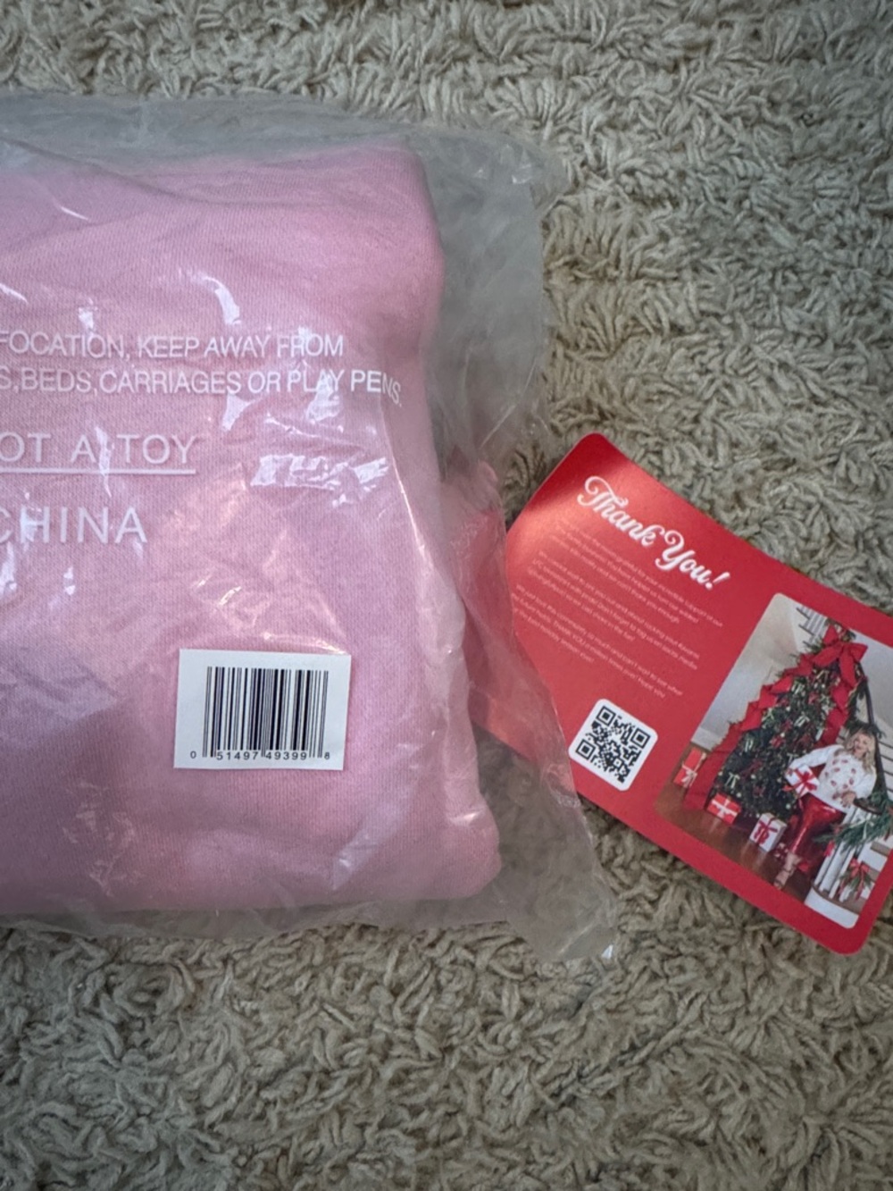 Living Fully Co. Christmas Pink Gift-Print Crewneck Sweatshirt - Picture 7 of 7